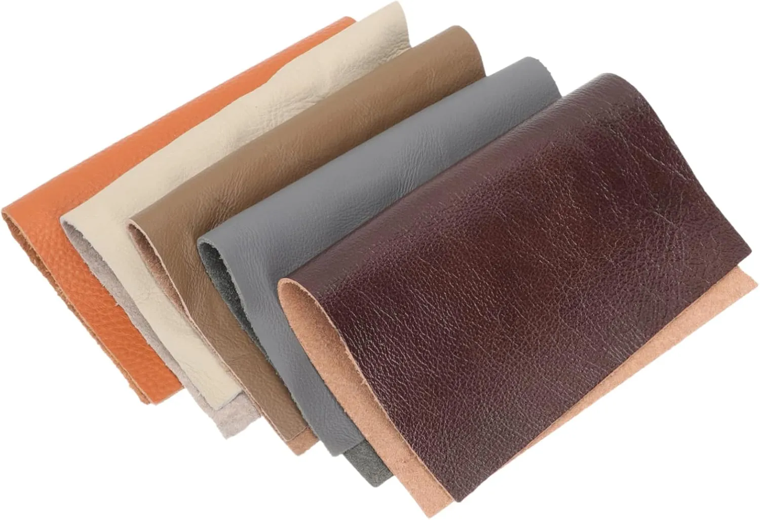 HOODANCOS 5pcs Craft Leather DIY Leather Sheets Practical Material for Making Hair Clips Bags Pendants Full Grain