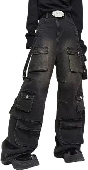 Hopecn Y2K Baggy Jeans Women&Men Star Patch Aesthetic High Waist Straight Leg Pants Vintage Fashion Grunge Streetwear.
