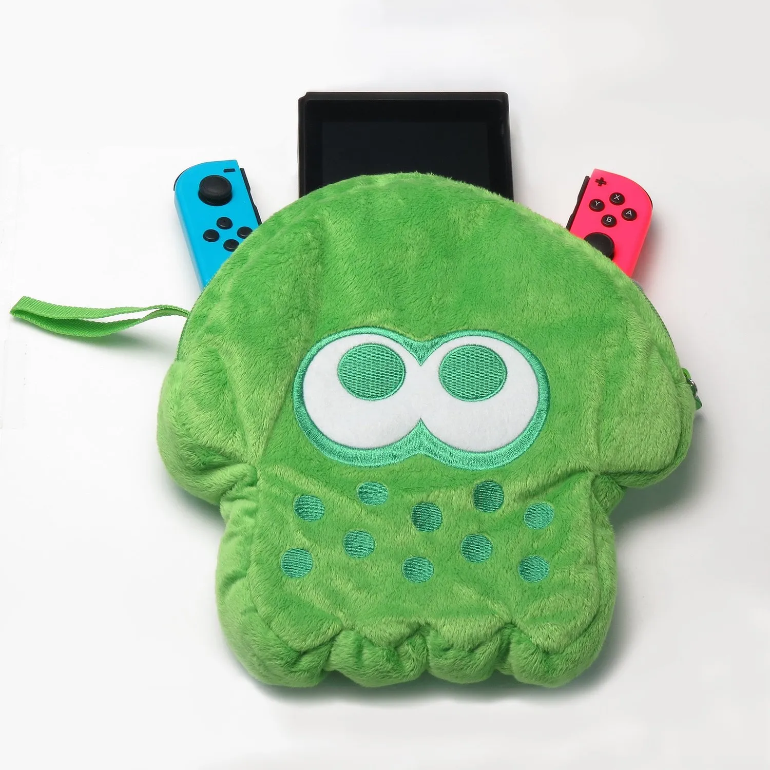 HORI Splatoon 2 Squid Plush Pouch (Neon Green) Officially Licensed - Nintendo Switch