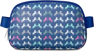 Horse Mini Belt Bag for Men Women Pony Floral Waist Packs Crossbody Bags Adjustable Strap for Hiking Cycling Sports