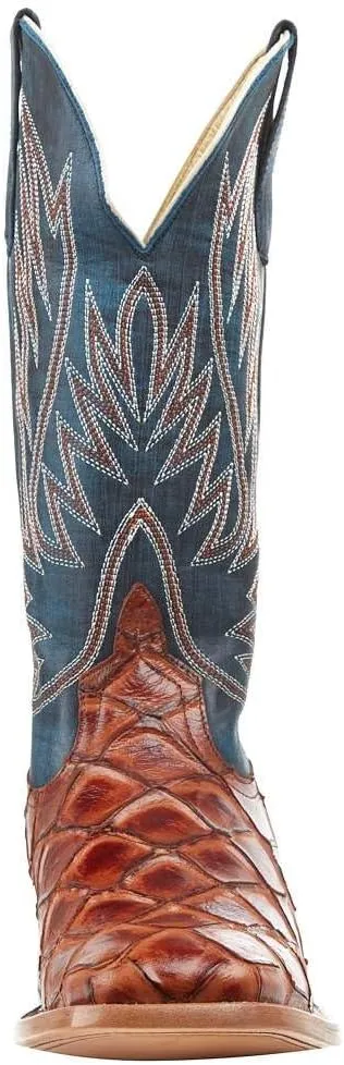HorsePower Kid's Cognac Filet of Fish Seas Turq Top Cowboy Boots
