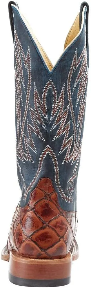 HorsePower Kid's Cognac Filet of Fish Seas Turq Top Cowboy Boots