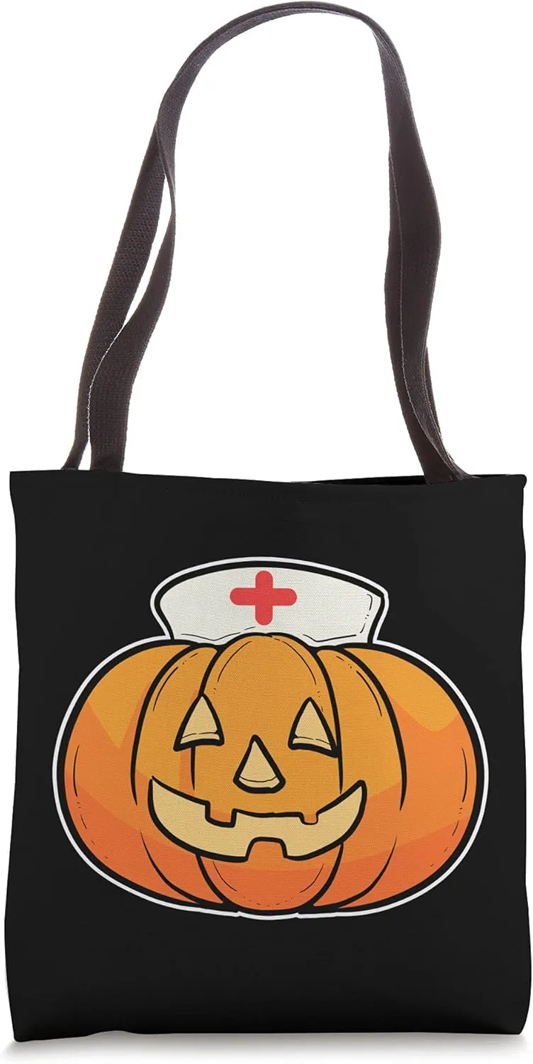 Hospital Nurse Pumpkin Halloween 2021 Doctor Trick Or Treat Tote Bag