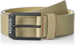 HUGO mens Gelio Matte Buckle Leather Belt