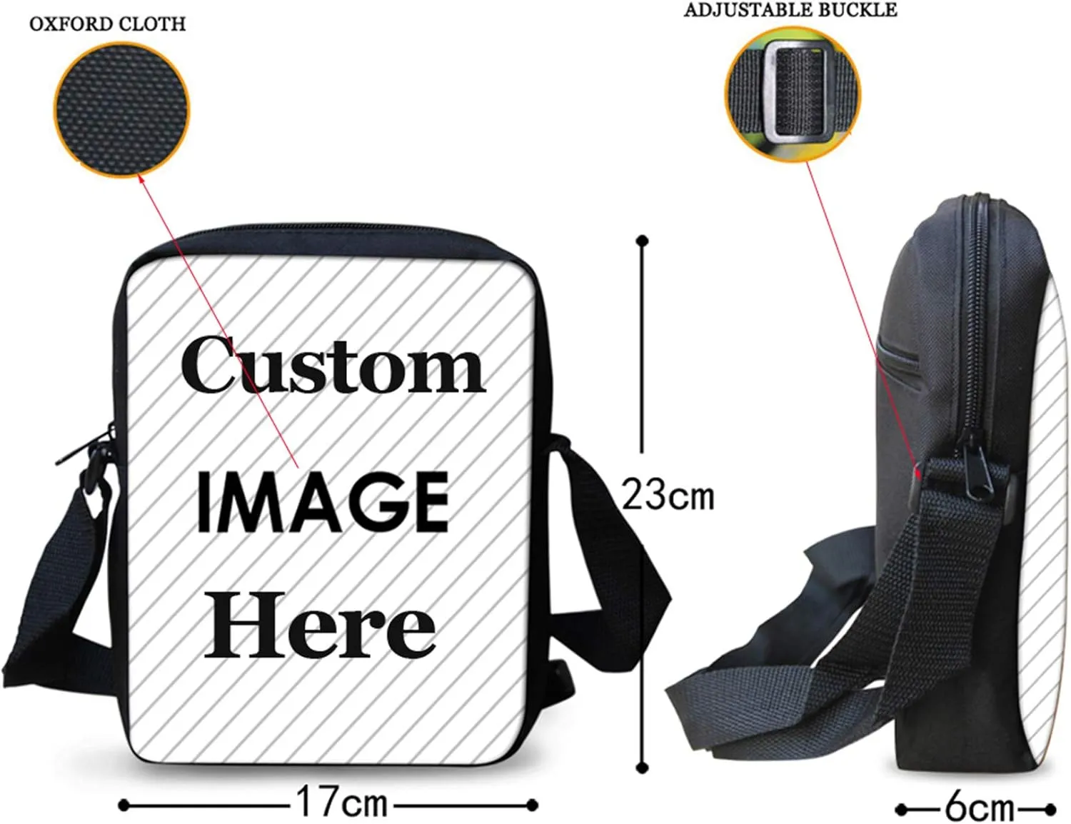 HUGS IDEA Mini Cross-Body Bag Black Cat Floral Small AdjustableShoulder Messenger Handbag Casual Cellphone Purse