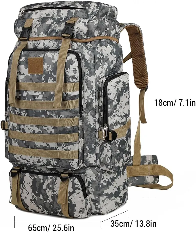 HXBER Large ty Hiking Backpack Outdoor Camping Rucksack Canvas Trekking Backpack