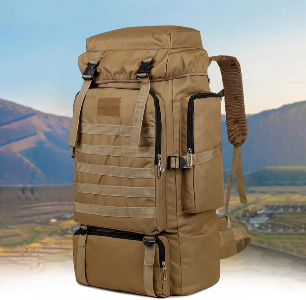 HXBER Large ty Hiking Backpack Outdoor Camping Rucksack Canvas Trekking Backpack