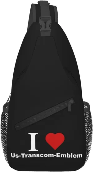 I love Us-Transcom-Emblem Crossbody Bags For Women Men Chest Backpack Gym Shoulder Bag Travel Outdoor Sports Casual Crossbody Bags