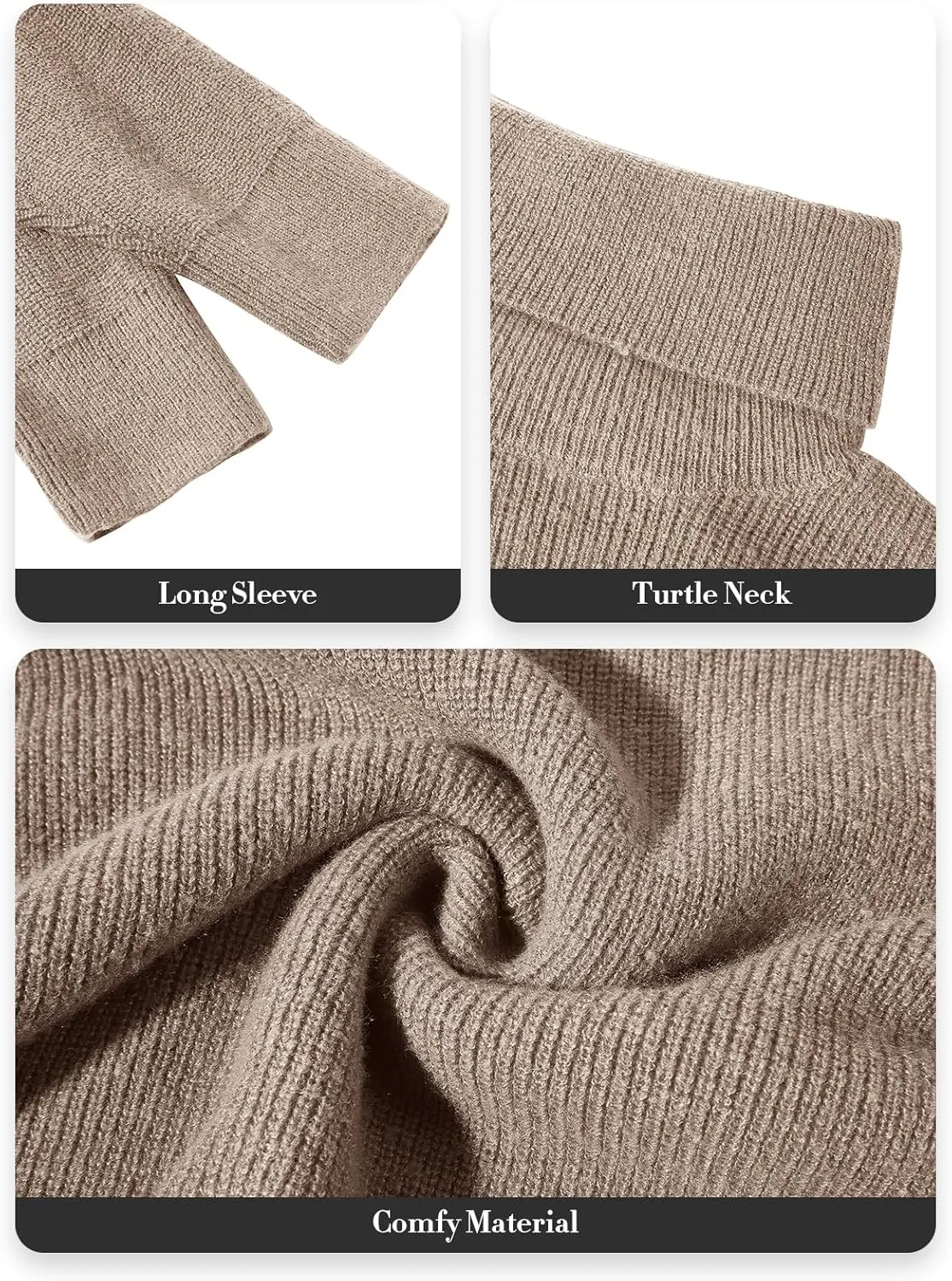 imesrun Womens Turtleneck Oversized Sweater Batwing Chunky Pullover Sweater Casual Fall Loose Knit Jumper Top