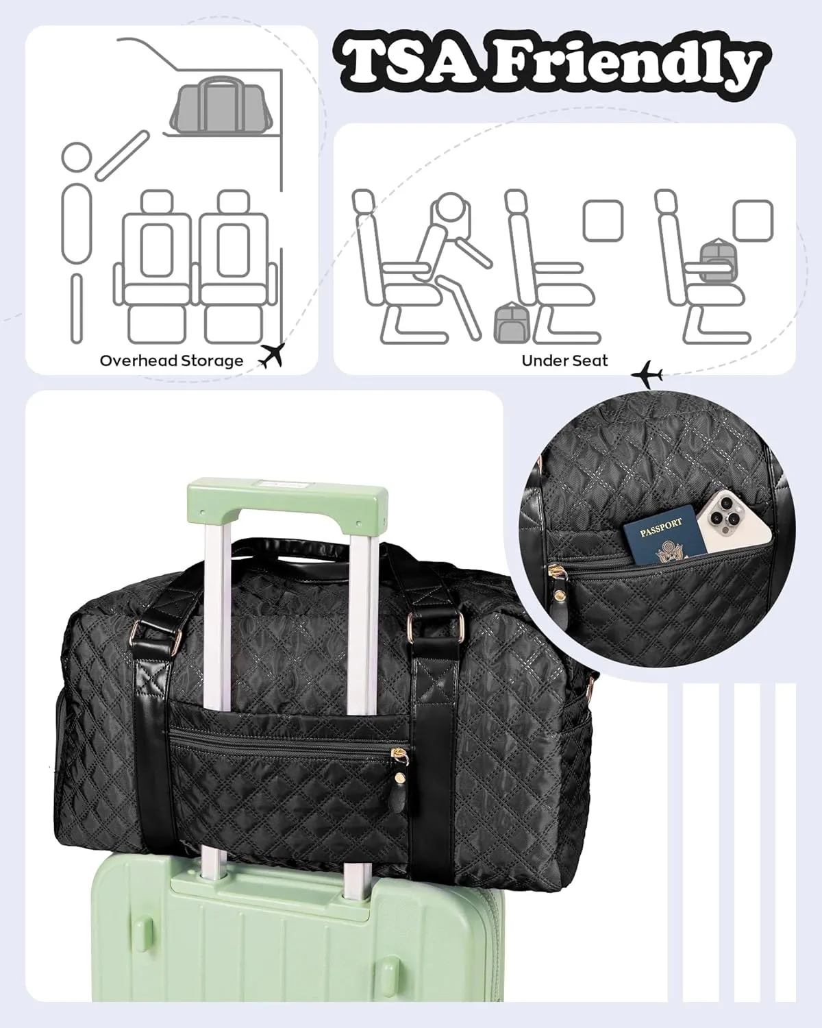 Initial Gym Bag for Girls, Graduation Gift Ideas, Personalized Weekender Bag, Monogram Overnight bag for teens