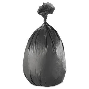 Inteplast Group High-Density Interleaved Commercial Can Liners, 60 gal, 17 microns, 38" x 60", Black, 25 Bags/Roll, 8 Rolls/Carton
