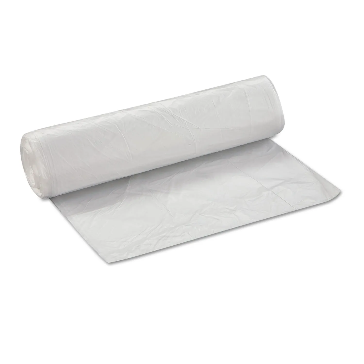 Inteplast Group VALH4048N12 40-45 gallon Capacity, 46" Length x 40" Width x 11 Mic Thickness, Natural Color, HDPE Commercial Coreless Valu-Plus Institutional Trash Can Liner (Case of 8 Roll, 25 Bags p