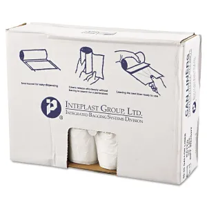 Inteplast Group VALH4048N12 40-45 gallon Capacity, 46" Length x 40" Width x 11 Mic Thickness, Natural Color, HDPE Commercial Coreless Valu-Plus Institutional Trash Can Liner (Case of 8 Roll, 25 Bags p