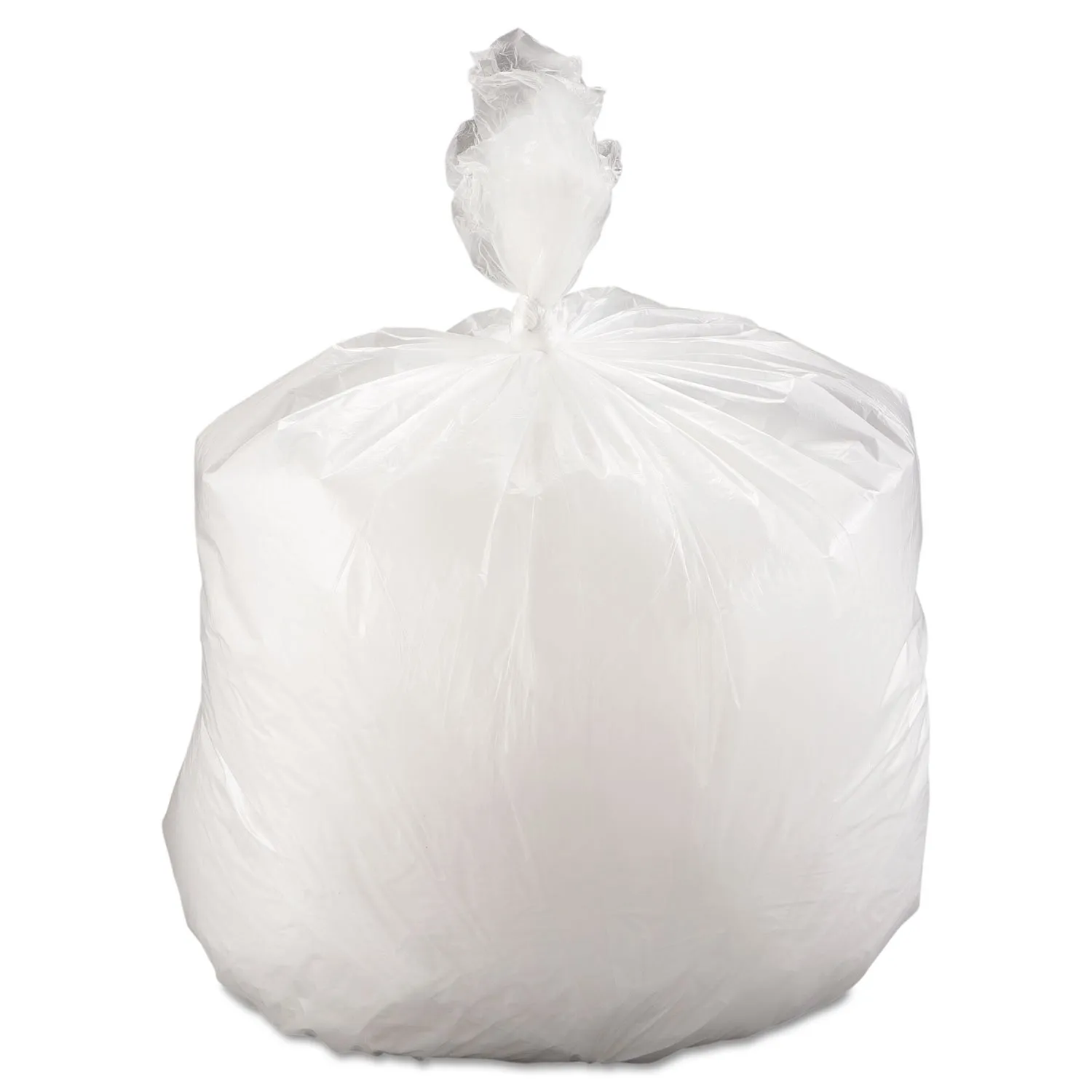 Inteplast Group VALH4048N12 40-45 gallon Capacity, 46" Length x 40" Width x 11 Mic Thickness, Natural Color, HDPE Commercial Coreless Valu-Plus Institutional Trash Can Liner (Case of 8 Roll, 25 Bags p