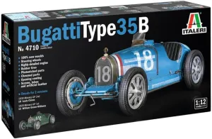 Italeri -4710 Bugatti Type 35B, Scale 1:12, Model Kit, Plastic Model to Assemble, Modeling, IT4710