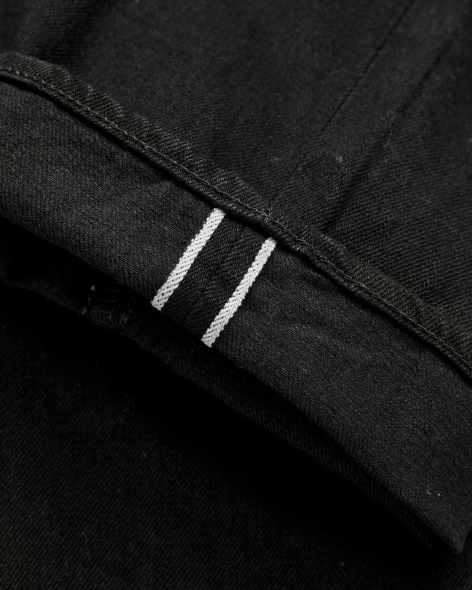 J414 14oz Black Selvedge Denim - Classic Straight Fit