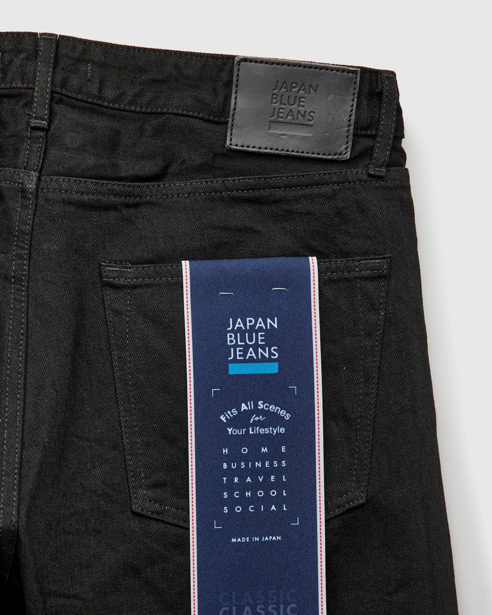J414 14oz Black Selvedge Denim - Classic Straight Fit