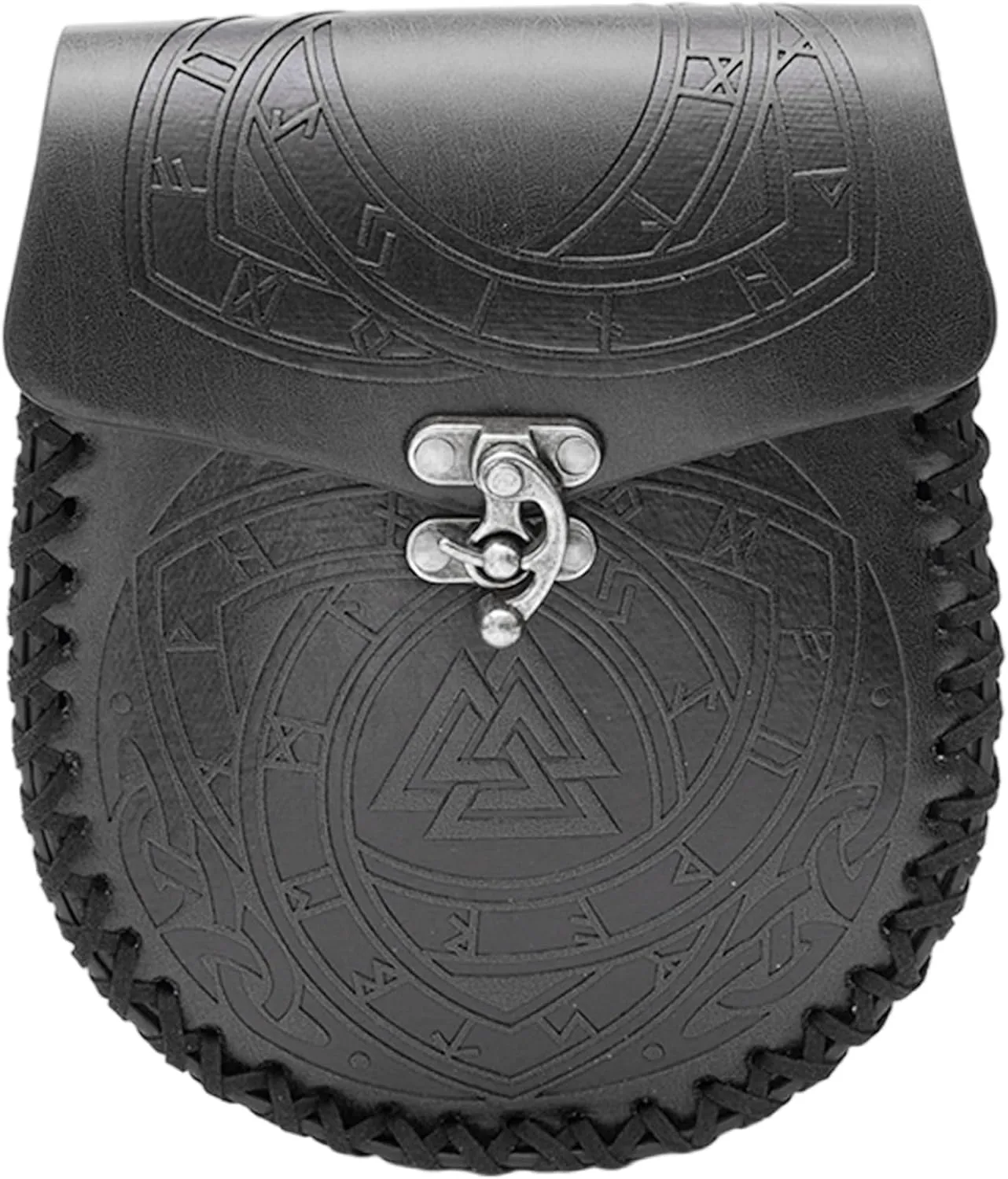 JAOYU Nordic Embossed Belt Bag Medieval Leather Bag Vintage Portable Belt Pouch Leather Pouch Medieval Coin Pouch Vintage Renaissance Waist Bag