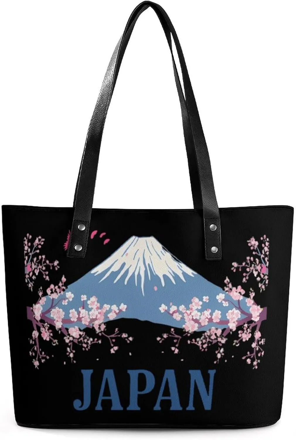 Japan Mount Fuji Cherry Flowers Women's Handbag Fashion Shoulder Bag Purse Leather Tote Bags Crossbody Travel