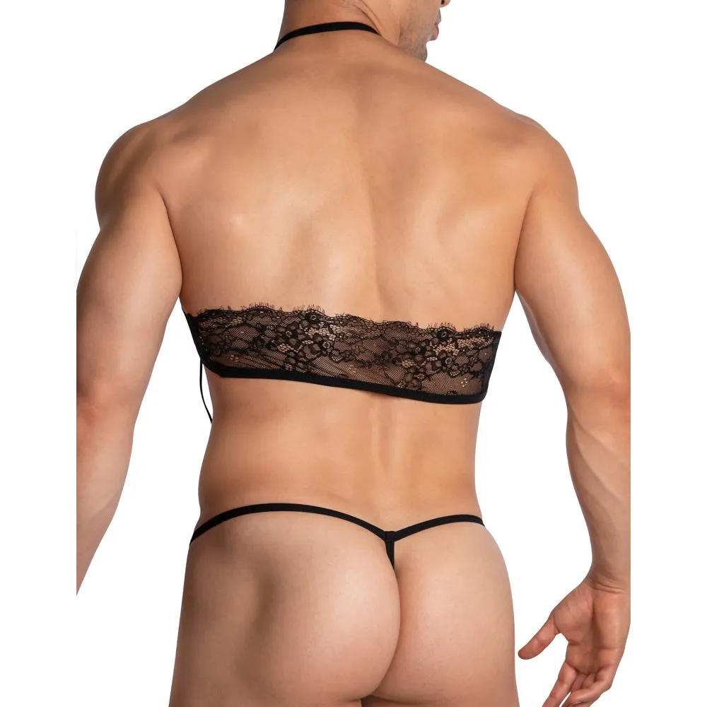 JCSTK - Secret Male SMV003 Lacey Grace Bodysuit Black