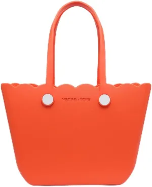 JEN & CO. Rose Versa Tote, Utility, Everyday, Grocery, Beach Bag, Rubber Tote with Interchangeable Straps, Medium Size