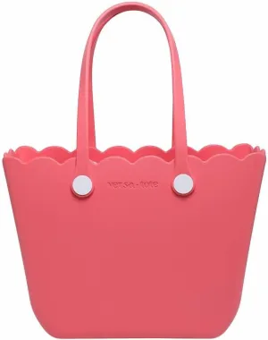 JEN & CO. Rose Versa Tote, Utility, Everyday, Grocery, Beach Bag, Rubber Tote with Interchangeable Straps, Medium Size