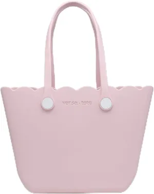 JEN & CO. Rose Versa Tote, Utility, Everyday, Grocery, Beach Bag, Rubber Tote with Interchangeable Straps, Medium Size