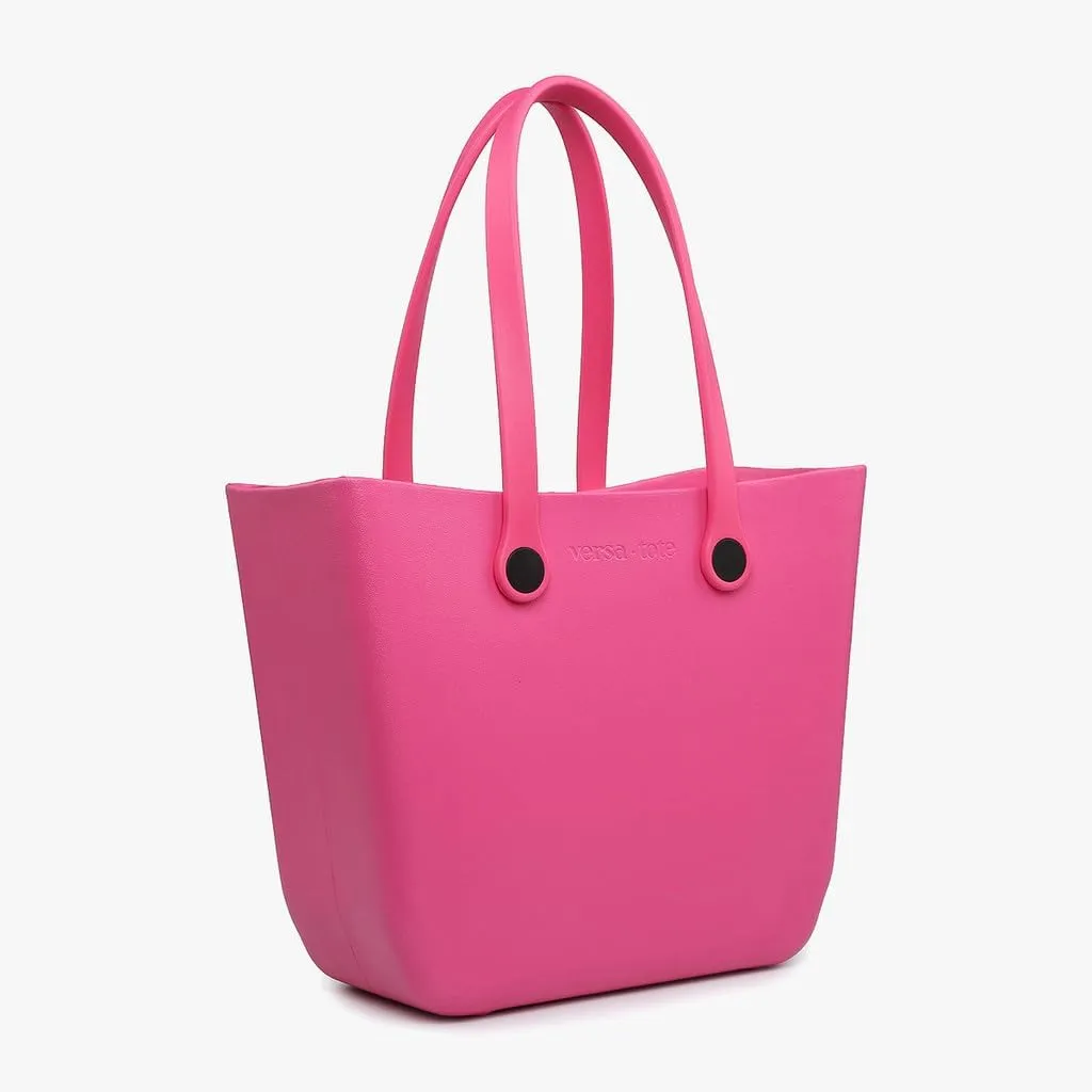 JEN & CO. Vira Versa Tote Bag, Light Pink - Large Utility Bag, Grocery, Beach, Rubber Tote Bags with Interchangeable Straps