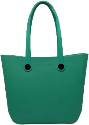 JEN & CO. Vira Versa Tote Bag, Light Pink - Large Utility Bag, Grocery, Beach, Rubber Tote Bags with Interchangeable Straps