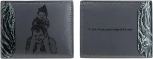 JewelOra Personalized Custom Wallet, Personalized Vintage Wallets for Men Engraved Leather Photo Wallet for Husband Dad Son Father's Day Gifts(Style 1, Grey)