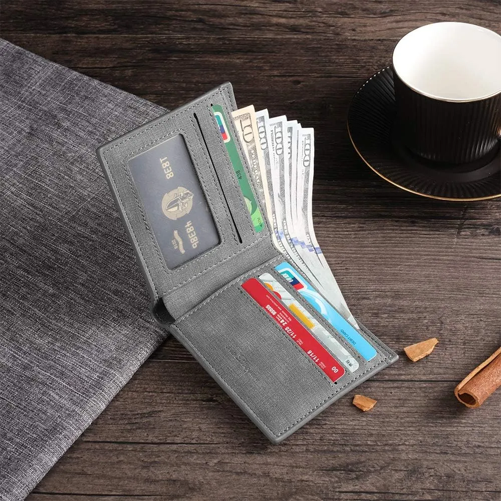 JewelOra Personalized Father's Gifts Custom Photo Wallet for Men, Personalized Engraved Initial Name Wallet, Customized Picture Leather Wallet for Father's Day Gift for Husband, Dad, Son(Style 1)