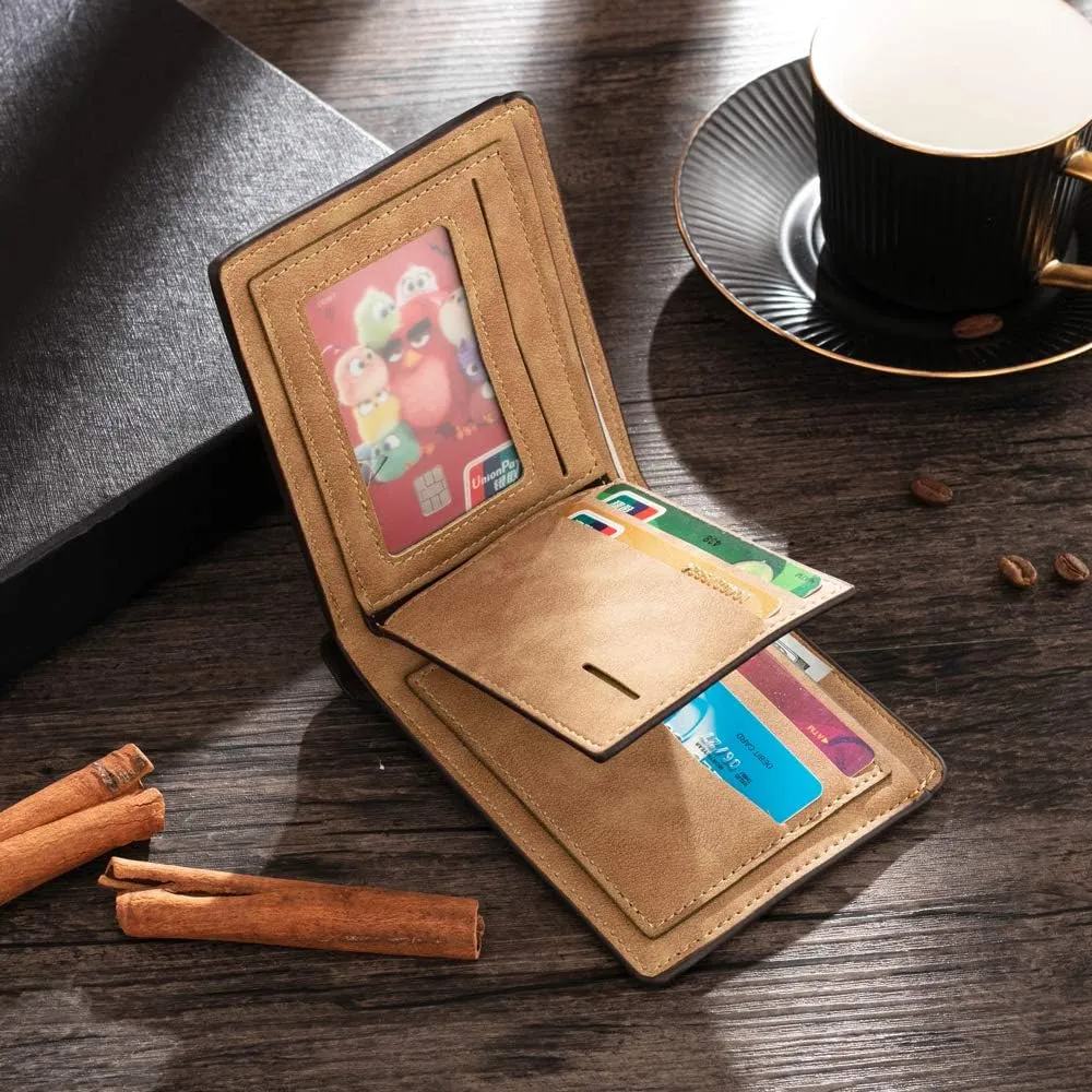 JewelOra Personalized Father's Gifts Custom Photo Wallet for Men, Personalized Engraved Initial Name Wallet, Customized Picture Leather Wallet for Father's Day Gift for Husband, Dad, Son(Style 2)