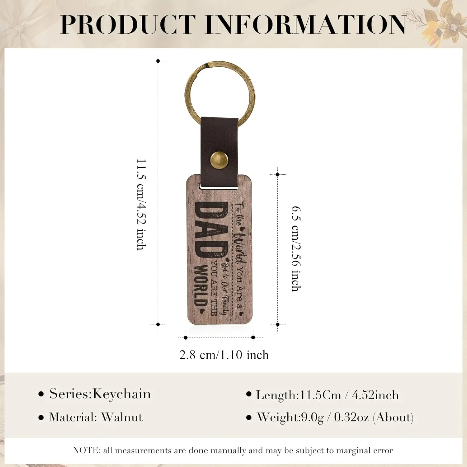 JewelOra Personalized Gifts for Men - Custom Photo Mens Wallet & Keychain Gifts Set for Father's Day - Customized Gift Box for Dad, Husband (Wallet Sets-4)