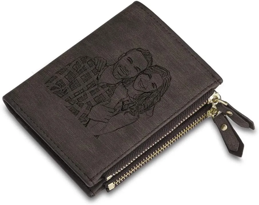 JewelOra Personalized Photo Wallet, Custom Photo Wallets for Men, Men's Zipper Wallet Customized Wallet for Father,Dad,Son,Boyfriend(Zipper 5)