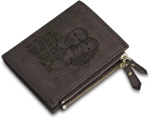 JewelOra Personalized Photo Wallet, Custom Photo Wallets for Men, Men's Zipper Wallet Customized Wallet for Father,Dad,Son,Boyfriend(Zipper 5)