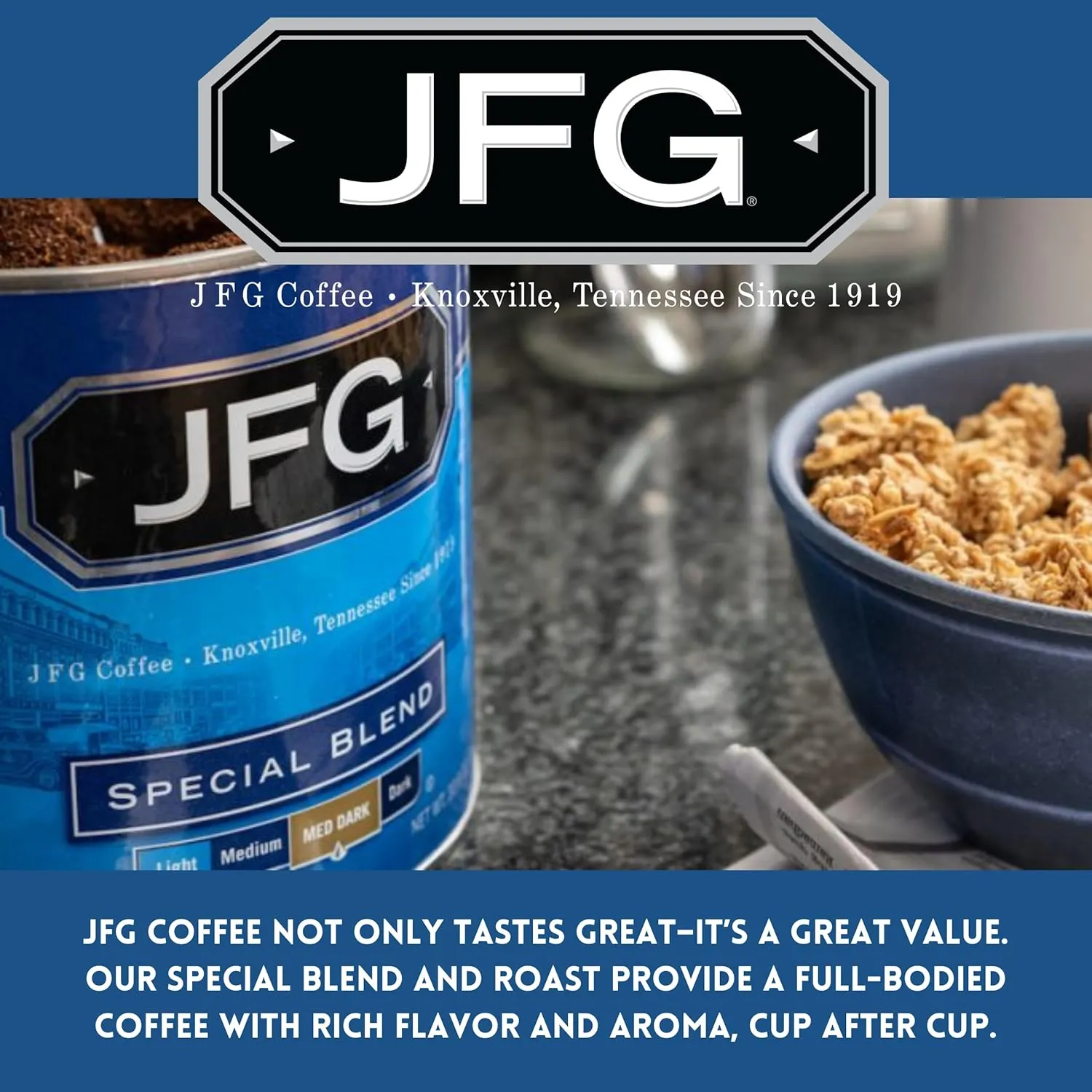 JFG Pre-Measured Filter Pack Coffee, Each Pouch Makes 1 Pot of Coffee, 1.5oz Pouch (Pack of 42)