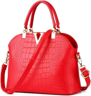 JHVYF Fashion Crossbody Bags for Women Pu Leather Girls Evening Handbag Red V