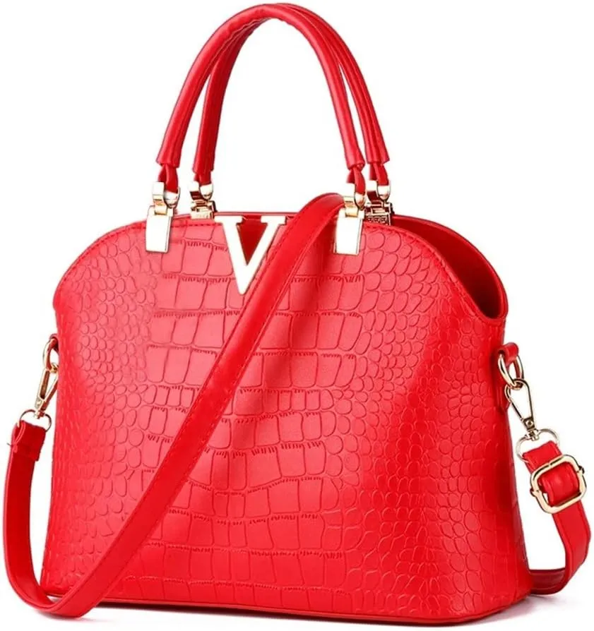 JHVYF Fashion Crossbody Bags for Women Pu Leather Girls Evening Handbag Red V