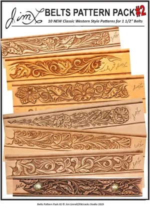 Jim Linnell - Belts Pattern Pack #2, Classic Western Style (Leathercraft Designs)