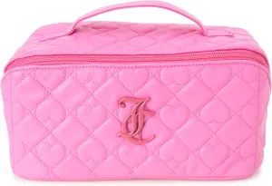 Juicy Couture Women's Cosmetics Bag - Travel Makeup and Toiletries Cross Zip Pouch - Travel Cosmetic Bag, Pink