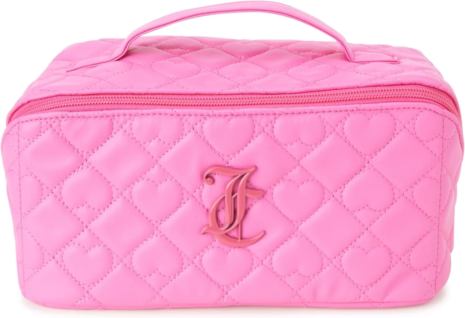 Juicy Couture Women's Cosmetics Bag - Travel Makeup and Toiletries Cross Zip Pouch - Travel Cosmetic Bag, Pink