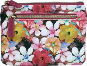 Julia Buxton Floral Wilderness Print Vegan Leather Lg ID coin case