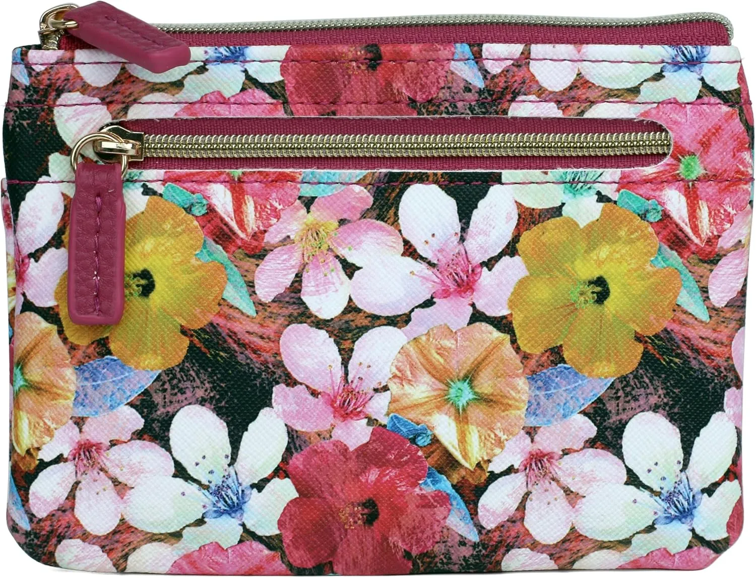 Julia Buxton Floral Wilderness Print Vegan Leather Lg ID coin case