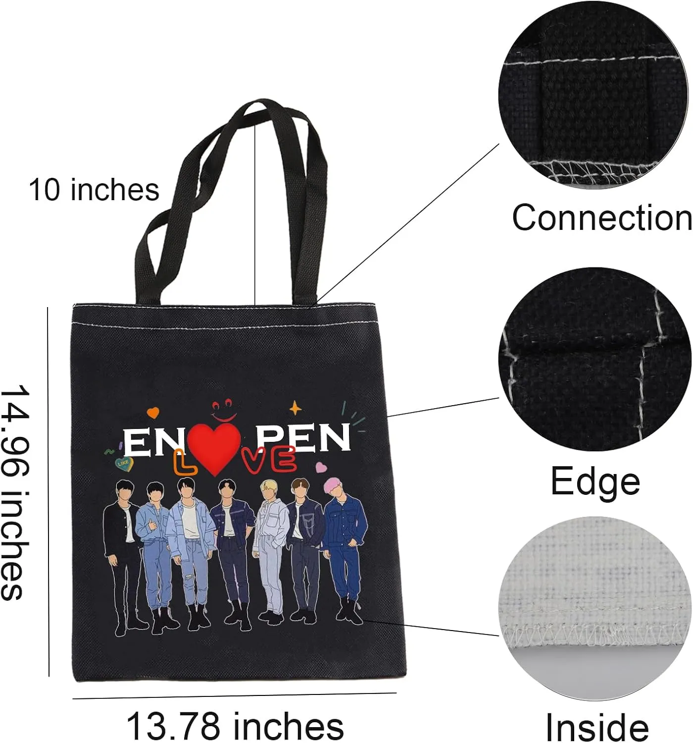 K-POP Music Travel Shopping Bag Kpop Song Lover Reuseble Bag South Korea Star Team Fans Gift