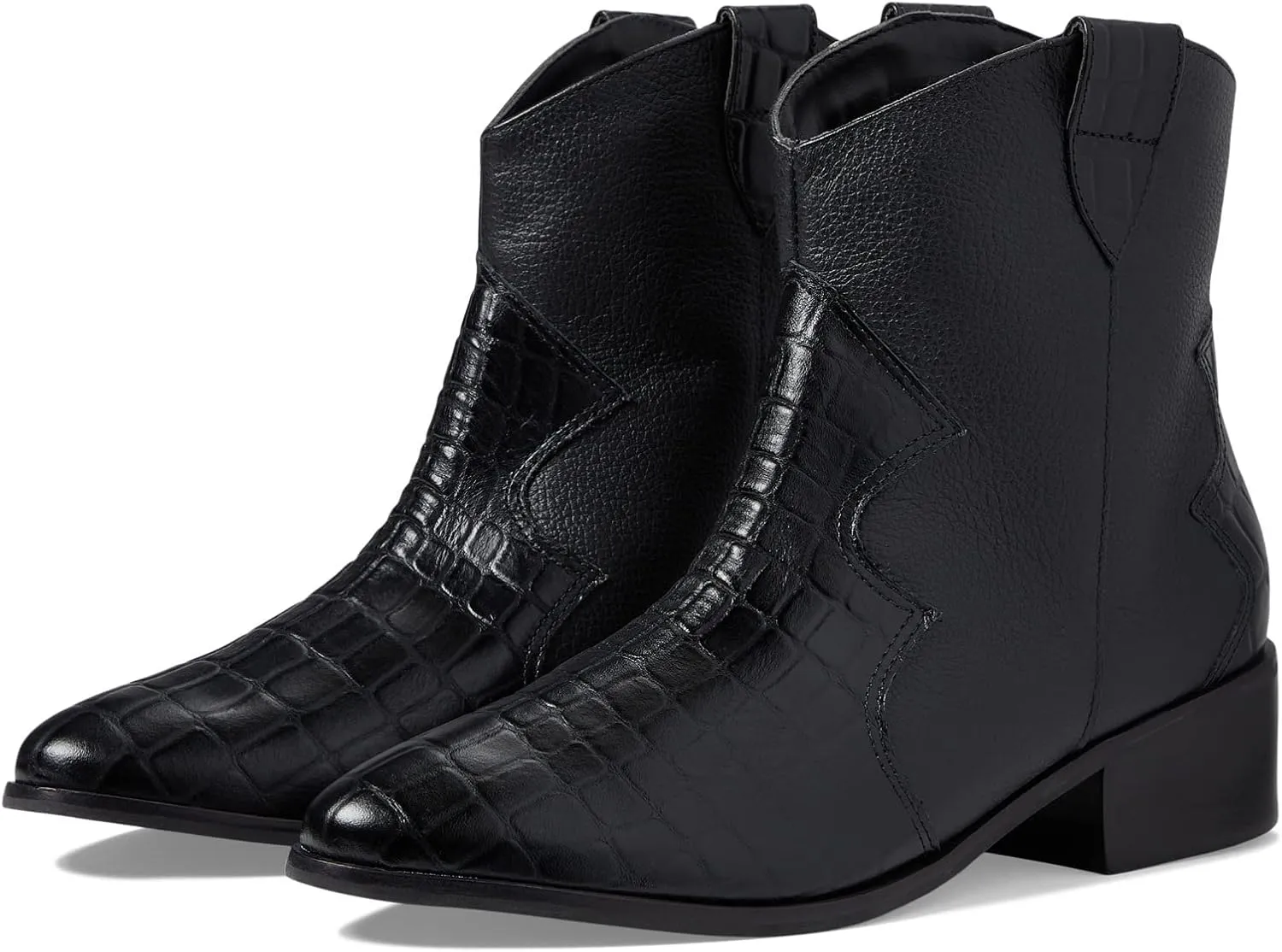 KAANAS Newcastle Croc-Embossed Cowboy Bootie