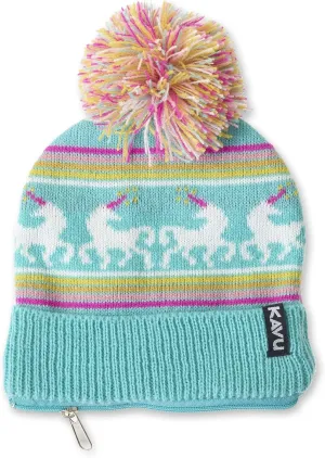 KAVU Tiny Beanie Pouch Zip Furry Purse Pouch - Unicorn