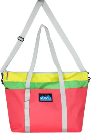 KAVU Twin Falls Tote Shoulder Strap Canvas Color Block Bag