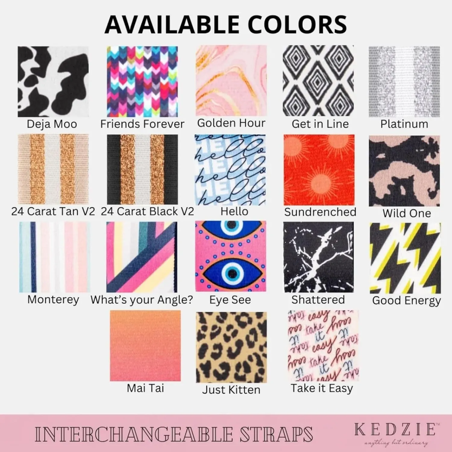 KEDZIE Interchangeable Classic Print Adjustable Length 55” Handbag Purse Strap Replacement 2-inch Wide Crossbody Strap