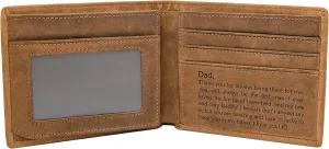 Kenon Personalized Leather Wallet For Dad，Engraved RFID Blocking Bifold Stylish Brown Wallet For Dad Father's day Birthday Christmas Gifts