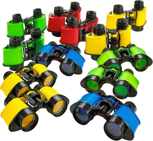 Kids Toy Binoculars with Neck Strap - 12 Pack - Bird Watching & Safari Jungle Pretend Play Binocular Set - Explorers Gifts & Learning Novelty - Educational Adventure for 3-12 Years Boys Girls